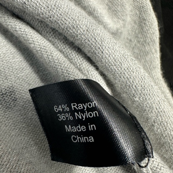 Lane Bryant Polka Dot Sweater 14/16 Gray Black V Neck Chiffon Trim Sz 14 - Picture 6 of 8